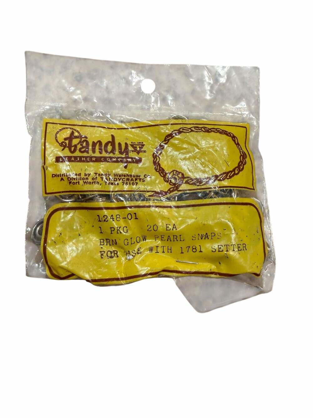 Tandy Leather Company 1248-01 Brown Glow Pearl Snaps (20 count)